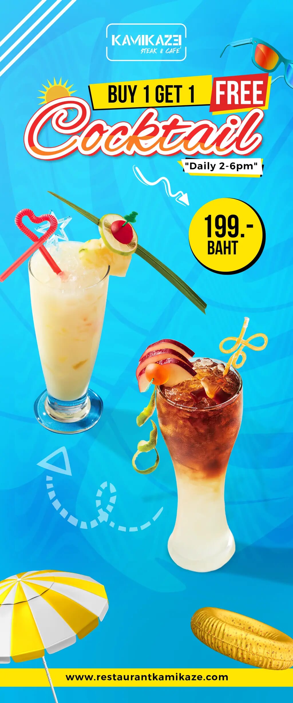 Free Cocktail at Kamikaze Restaurant