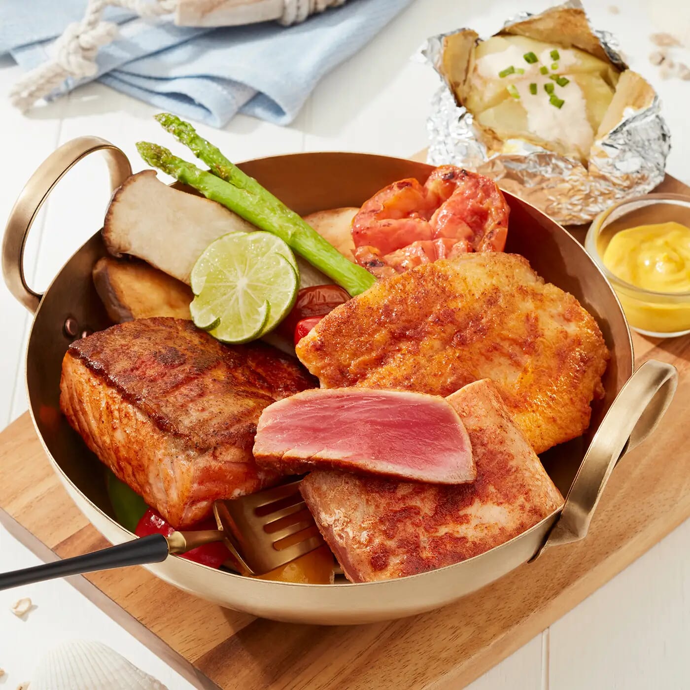 Fish Trio of Salmon, Tuna & Dolly Fish