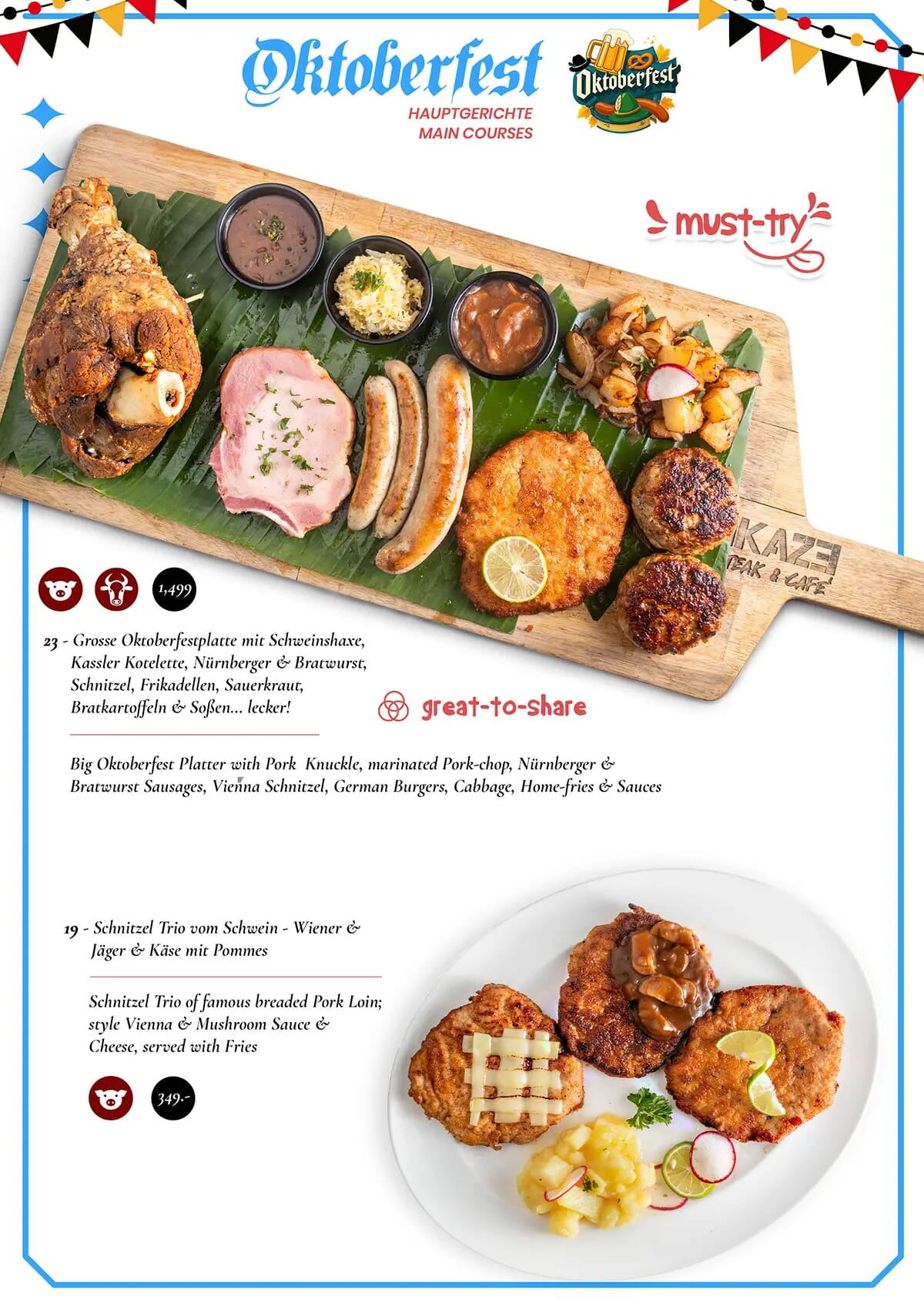 Kamikaze Restaurant Pattaya - Oktoberfest Menu 2025