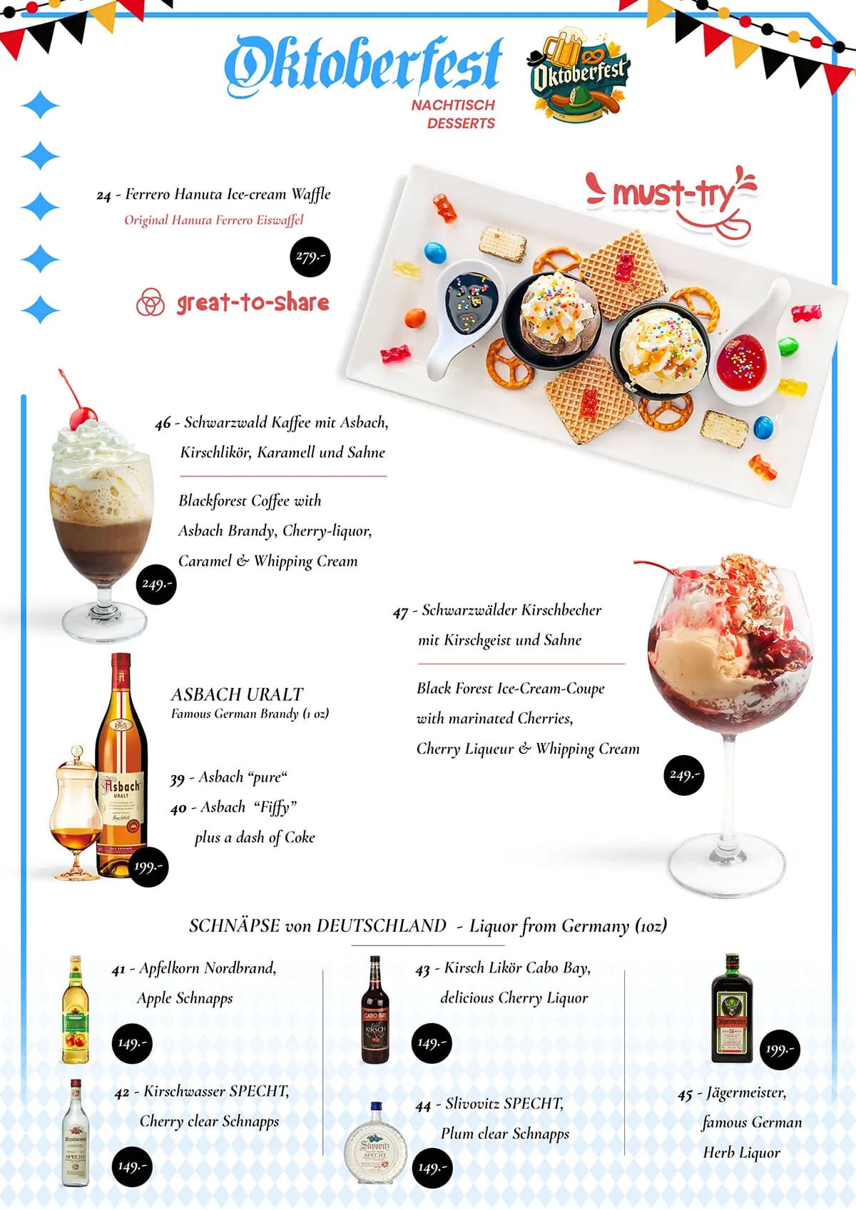 Kamikaze Restaurant Pattaya - Oktoberfest Menu 2025